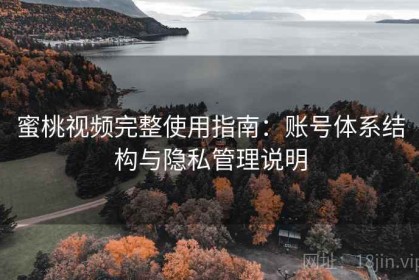 蜜桃视频完整使用指南：账号体系结构与隐私管理说明