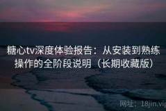 糖心tv深度体验报告：从安装到熟练操作的全阶段说明（长期收藏版）