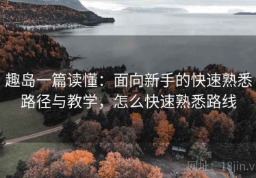 趣岛一篇读懂：面向新手的快速熟悉路径与教学，怎么快速熟悉路线