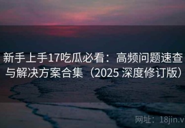 新手上手17吃瓜必看：高频问题速查与解决方案合集（2025 深度修订版）