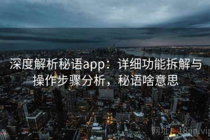 深度解析秘语app：详细功能拆解与操作步骤分析，秘语啥意思