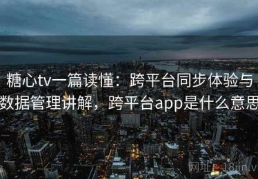 糖心tv一篇读懂：跨平台同步体验与数据管理讲解，跨平台app是什么意思