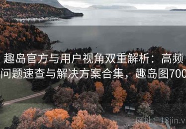趣岛官方与用户视角双重解析：高频问题速查与解决方案合集，趣岛图700