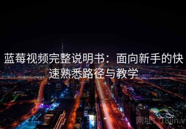 蓝莓视频完整说明书：面向新手的快速熟悉路径与教学