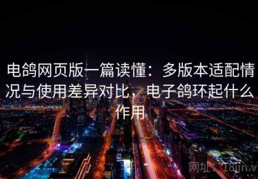 电鸽网页版一篇读懂：多版本适配情况与使用差异对比，电子鸽环起什么作用