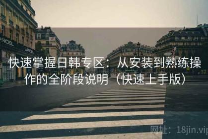 快速掌握日韩专区：从安装到熟练操作的全阶段说明（快速上手版）