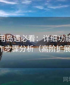 新手使用岛遇必看：详细功能拆解与操作步骤分析（高阶扩展版）
