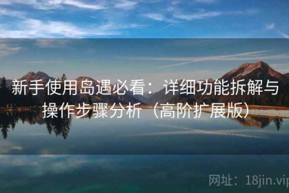 新手使用岛遇必看：详细功能拆解与操作步骤分析（高阶扩展版）