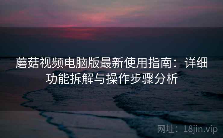 蘑菇视频电脑版最新使用指南：详细功能拆解与操作步骤分析